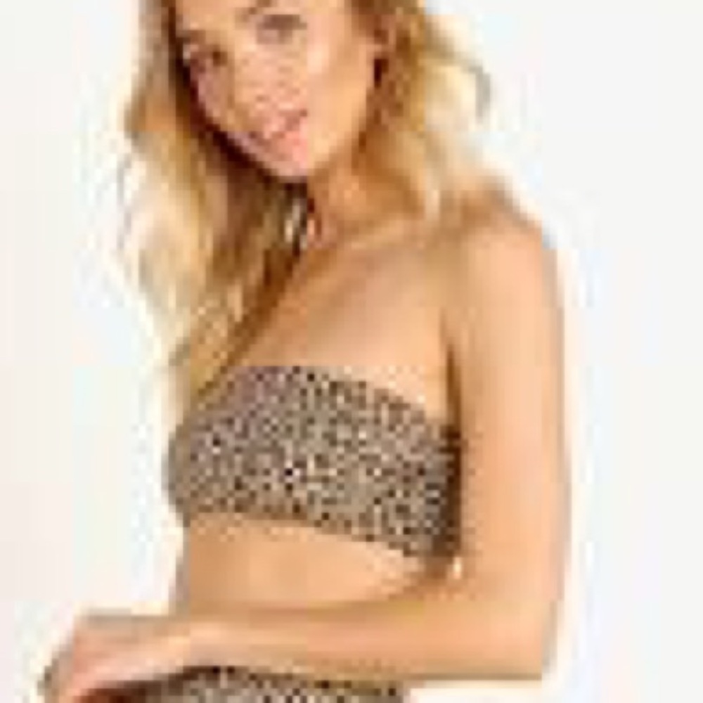 Mara Hoffman Leopard Print Bandeau Sz S
